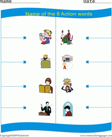 Actions Picture Worksheet Sheet