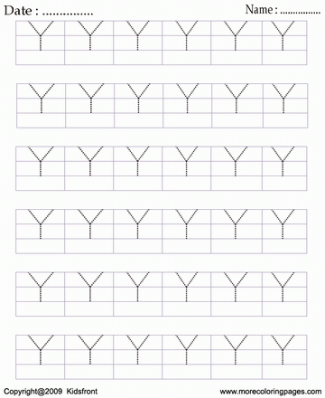 Block Letter Dot To Dots Y Sheet