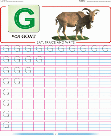 Block Letter G Sheet