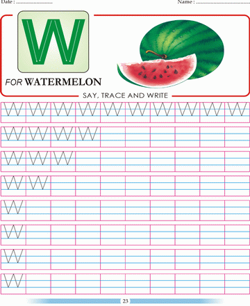 Block Letter W Sheet