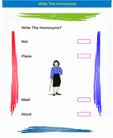 Homonym Word 28 Sheet