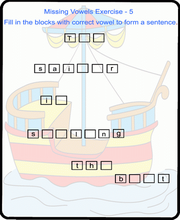 Missing Vowels 5 Sheet