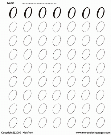 Number Writing Dot To Dots 0 Sheet