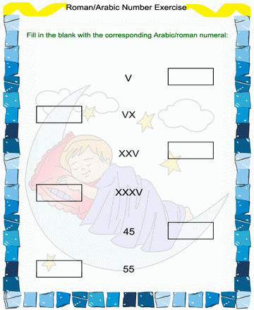 Roman Numbers 31 Sheet