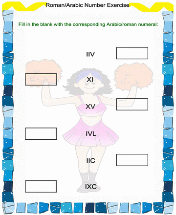 Roman Numbers 36 Sheet