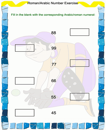 Roman Numbers 45 Sheet