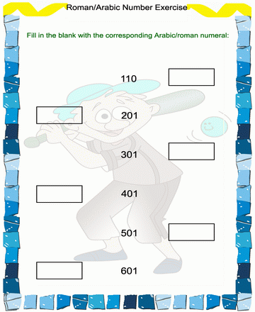 Roman Numbers 46 Sheet