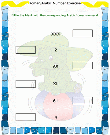 Roman Numbers 6 Sheet