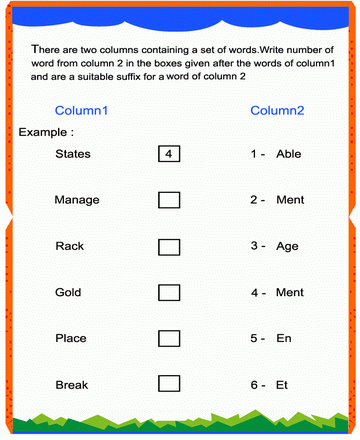 Suffix 6 Sheet