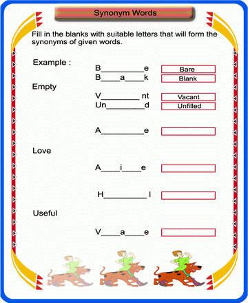 Synonyms 29 Sheet