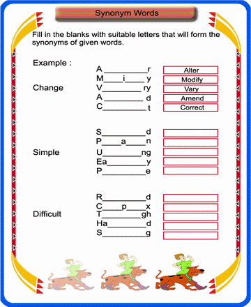 Synonyms 7 Sheet