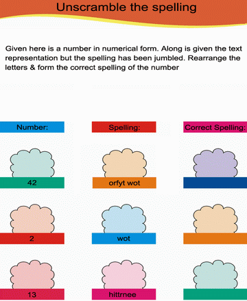 Unscramble Spelling 7 Sheet