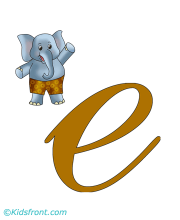 E For Elephant Coloring Pages