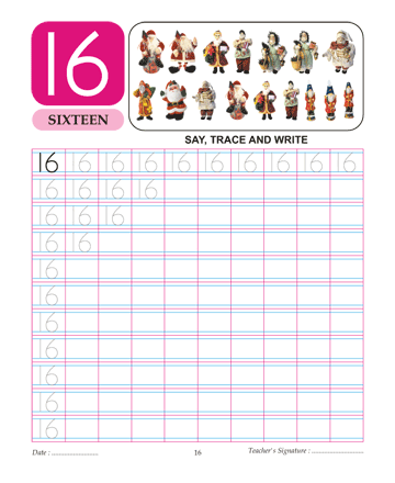 Digit And Number 16 Sheet