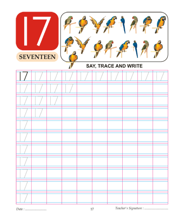 Digit And Number 17 Sheet