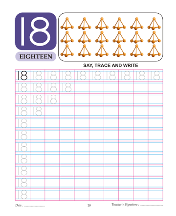Digit And Number 18 Sheet
