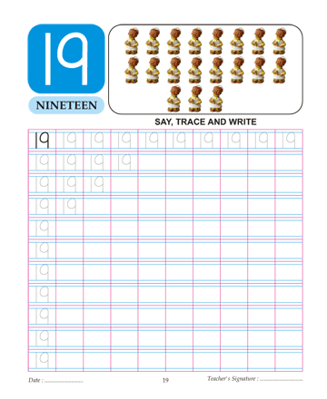 Digit And Number 19 Sheet
