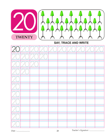 Digit And Number 20 Sheet