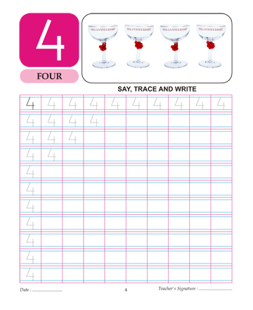 Digit And Number 4 Sheet