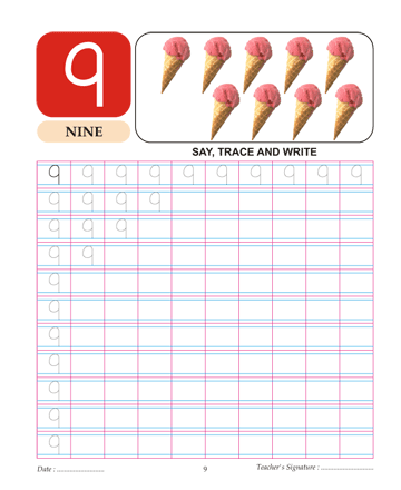 Digit And Number 9 Sheet