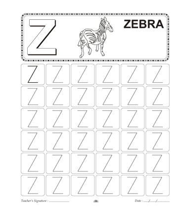 Capital Letter Writing Z Sheet