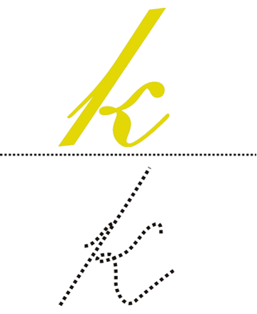 Cursive Alphabet K Sheet