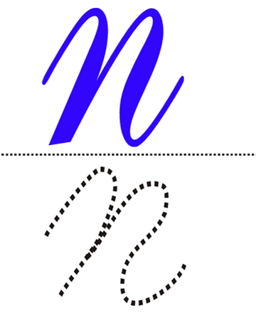 Cursive Alphabet N Sheet